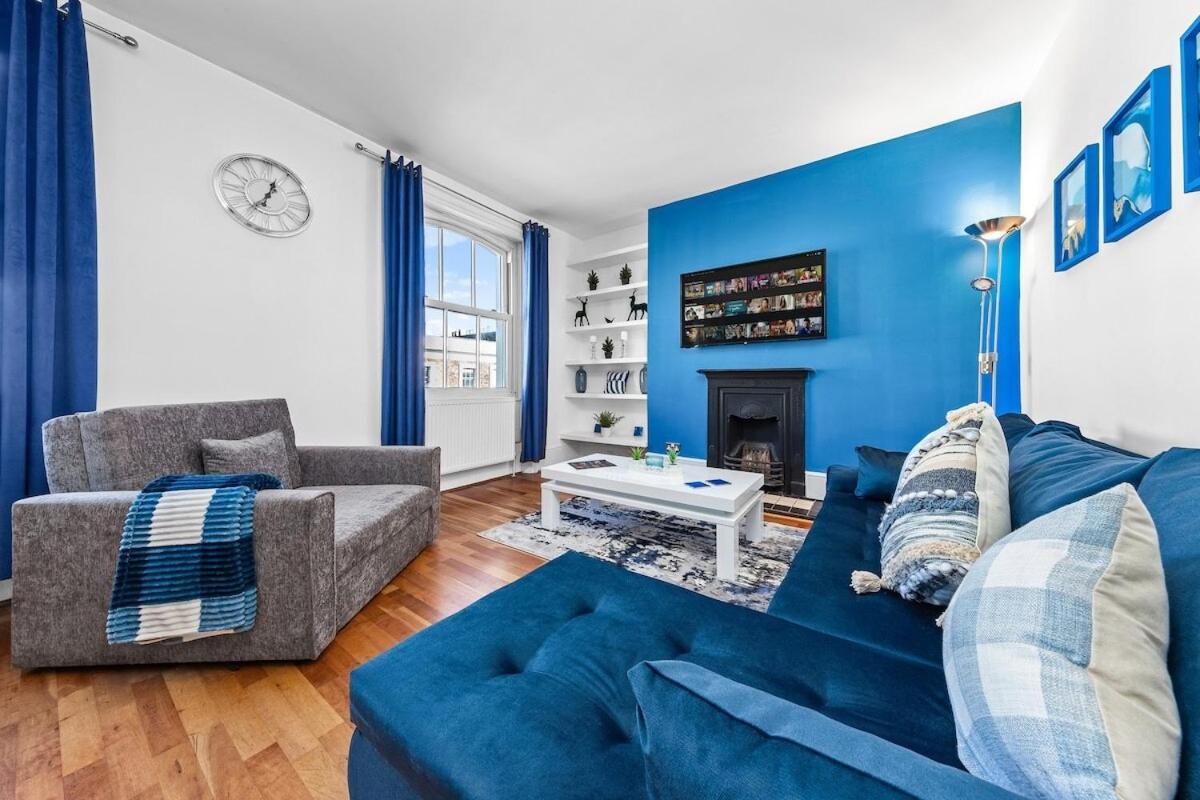 Balcony Blue Theme 1 Bedroom Central London Luxury Flat Near Hyde Park! Accommodates Up To 6! Double Sofa Bed And Next To Station! Extérieur photo